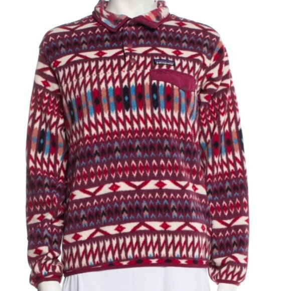 Unisex light Patagonia Synchilla Snap-T Bohemian Print Mock Neck Sweatshirt XS - Picture 5 of 5